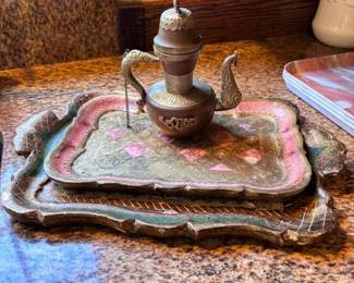 173 decorativemetalewerwith2woodenflor