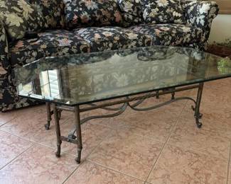 301 glasstopcoffeetablewithwroughtiron