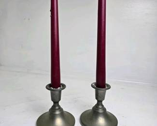 324 pairofpreisnerpewtercandlestickhold