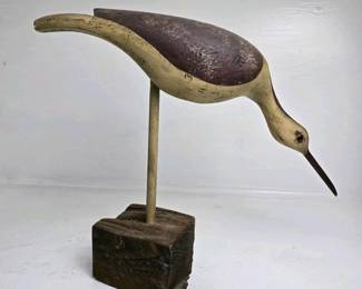 067 carvedwoodenshorebirddecoy