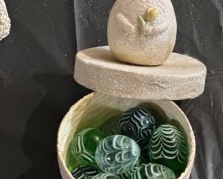 Vintage egg shape marbles