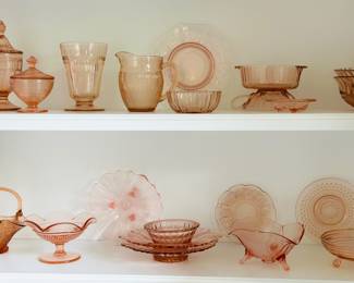 Pink depression glass