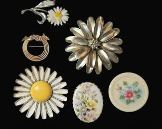 Collection of Vintage Costume Jewelry Brooches, including Avon and Sarah Coventry
