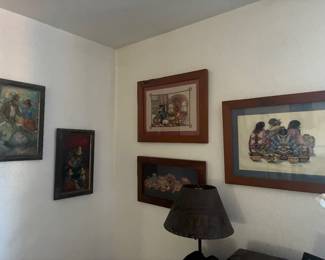 Embroidery and paintings