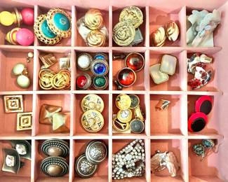 Vintage Earrings, Button Covers, Shoe Clips 