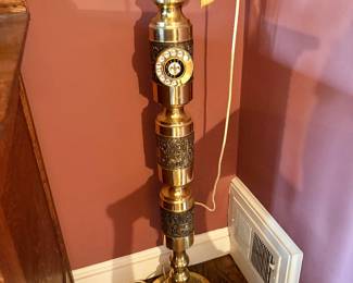 Vintage French Style Brass Telephone Floor Standing Rotary Phone