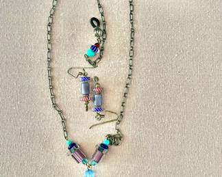 Eye Glass Holder and Earrings 