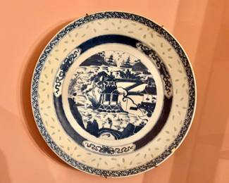 Blue and White Canton Ware Dish