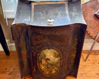 Antique Toleware Coffee Bin