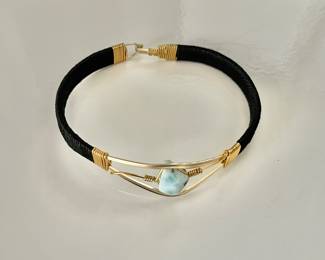 Larimar Gold Tone Bracelet 