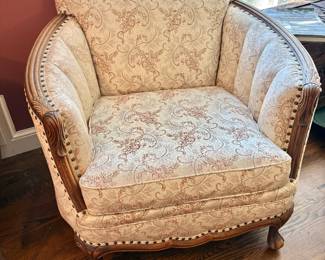 Antique French Barrel-Back Chair
