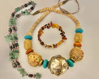Magnetic Necklace, Amber Bracelet , Chunky Necklace 
