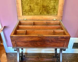 Antique Victorian Sewing Work Table