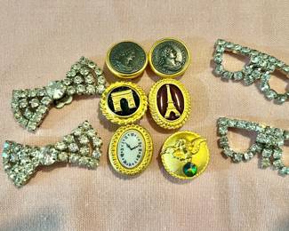 Vintage Shoe Clips and Button Covers 