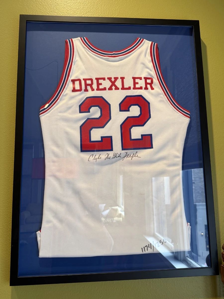 Drexler jersey framed