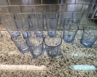 blue glassware