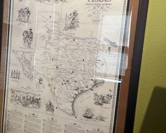 Texas Map framed