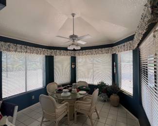 China sets, table and chairs, curtains, decor