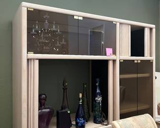 Entertainment set with sliding doors and glass