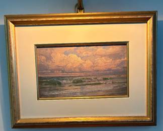 William Trost Richards (1833-1905) "Beach Scene" c. 1890 Oil on panel 5 1/4 x 9 1/4