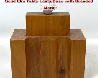 Lot 1416 Maison Regain French Brutalist Solid Elm Table Lamp Base with Branded Mark