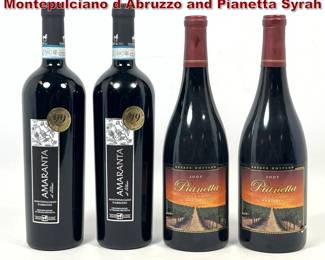 Lot 2021 4pc Red Wine  Tenuta Ulisse Montepulciano d Abruzzo and Pianetta Syrah