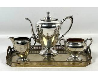 Lot 1779 4pcs Silverplate Tea set. 
