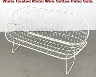 Lot 1587 Homecrest MidCentury Modern White Coated Metal Wire Settee Patio Sofa.