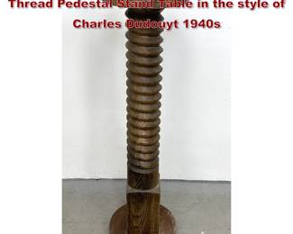 Lot 1425 Large French Turned Oak Screw Thread Pedestal Stand Table in the style of Charles Dudouyt 1940s