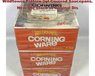 Lot 1665 3 Boxes Vintage Corning Ware Wildflower Pattern 3qt Covered Saucepans. New Old Stock in Original Dis