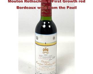 Lot 1994 375ml halfbottle of 1983 Chateau Mouton Rothschild, a First Growth red Bordeaux wine from the Pauil