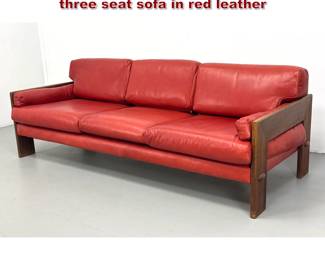 Lot 1533 Adrian Pearsall craft Associates three seat sofa in red leather