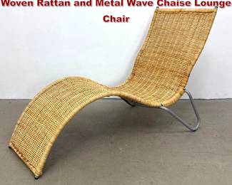 Lot 1530 Karl Malmvall for IKEA Karlslund Woven Rattan and Metal Wave Chaise Lounge Chair