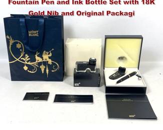Lot 1921 Montblanc Meisterstuck No 149 Fountain Pen and Ink Bottle Set with 18K Gold Nib and Original Packagi