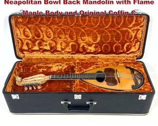 Lot 1906 Raffaele Calace and Figlio Neapolitan Bowl Back Mandolin with Flame Maple Body and Original Coffin C