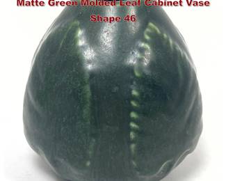 Lot 1813 Hampshire Pottery Arts and Crafts Matte Green Molded Leaf Cabinet Vase Shape 46 