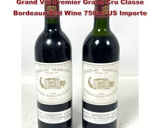 Lot 1939 2 Bottles 1988 Chateau Margaux Grand Vin Premier Grand Cru Classe Bordeaux Red Wine 750ml US Importe