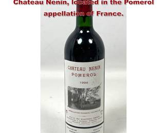 Lot 1993 1994 Bordeaux 750ml wine from Chateau Nenin, located in the Pomerol appellation of France. 