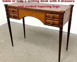 Lot 1732 Federal style mahogany dressing table or lady s writing desk with 4 drawers and reeded tapering legs
