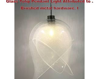 Lot 1480 Carlo Nason for Mazzega Pulegoso Glass Tulip Pendant Light Attributed to . Brushed metal hardware. I