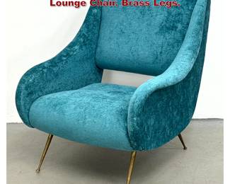 Lot 1535 Italian Modern Gio Ponti Style Lounge Chair. Brass Legs. 