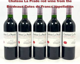 Lot 2036 5pcs 750ml bottles of 2000 Chateau La Prade red wine from the Bordeaux Cotes de Francs appellation