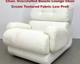 Lot 1528 Vintage Italian Modern Lounge Chair. Overstuffed Boucle Lounge Chair Cream Textured Fabric Low Profi