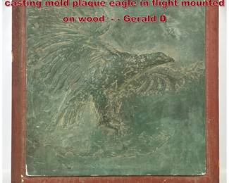 Lot 1550 Gerald DiGiusto plaster bas relief casting mold plaque eagle in flight mounted on wood   Gerald D