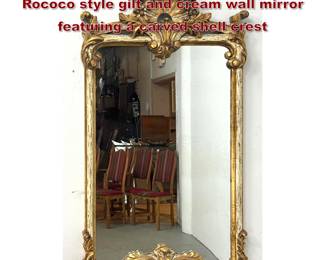 Lot 1713 Bonachera and Andujar Spanish Rococo style gilt and cream wall mirror featuring a carved shell crest