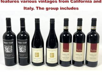 Lot 2020 7pcs assortment of red wines features various vintages from California and Italy. The group includes