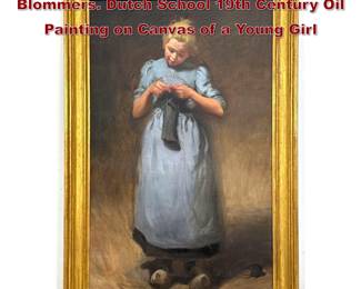Lot 1788 Large Bernardus Johannes Blommers. Dutch School 19th Century Oil Painting on Canvas of a Young Girl 