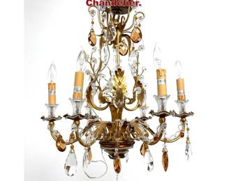 Lot 1475 Italian Style Metal and Glass Prism Chandelier.