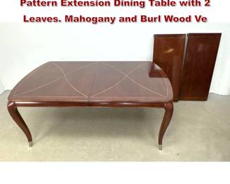 Lot 1729 Thomasville Furniture Bogart Pattern Extension Dining Table with 2 Leaves. Mahogany and Burl Wood Ve