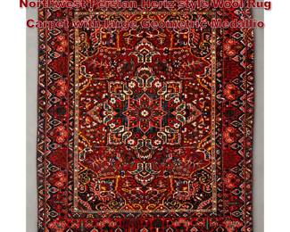 Lot 1670 11 7 X 13 7 Handknotted Northwest Persian Heriz style Wool Rug Carpet with large Geometric Medallio